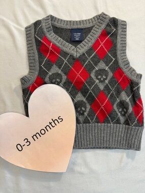 GAP - knit rayon blend vest with argyle pattern.  Size 0-3 months